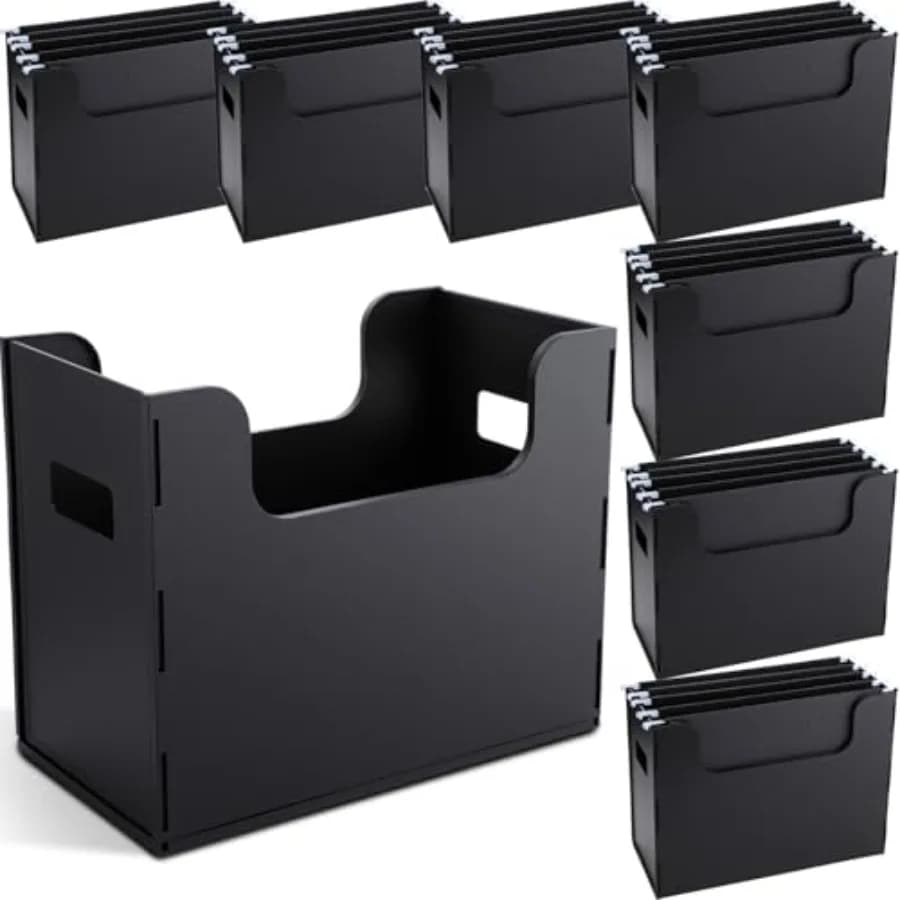 Organizzatore Portatile da Scrivania con Maniglie Laterali per Archiviazione, Cartelle Appendibili Formato Letter per Scuole, Uffici e Casa