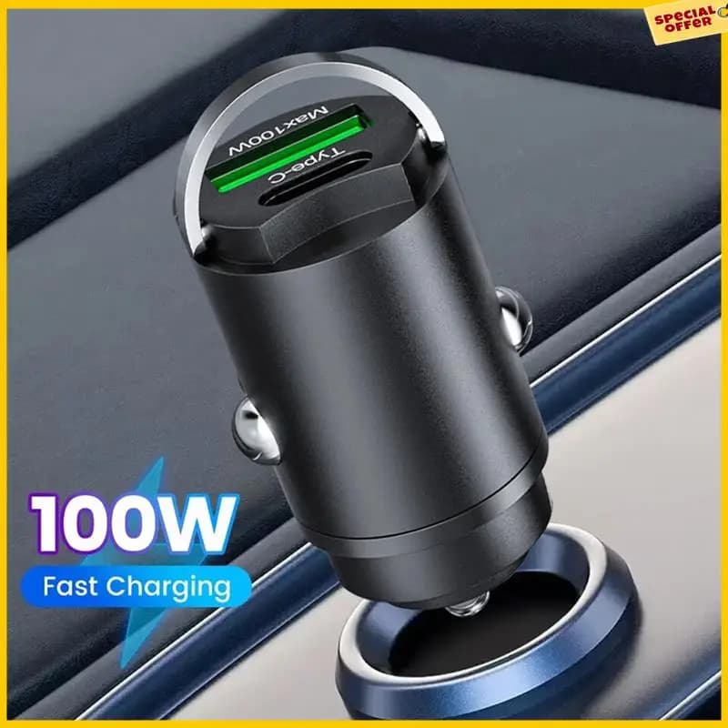 Mini caricabatteria da auto invisibile USB A25P 100W adatto per telefoni cellulari /Xiaomi//Huawei