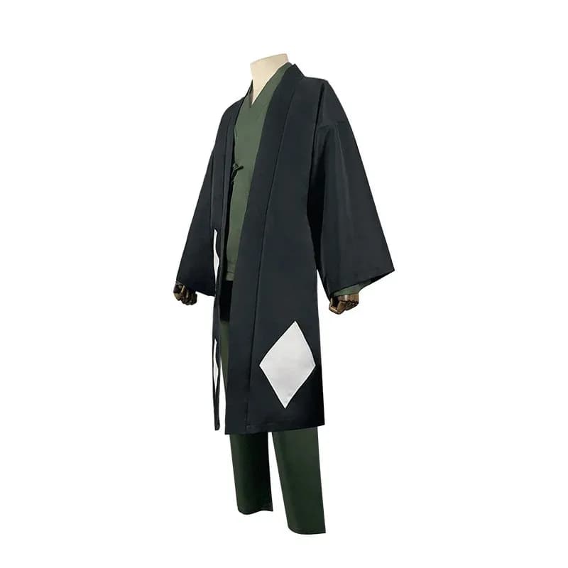 ABC123Anime Bleach Cosplay Urahara Kisuke Costume Man Black Kimono Pants Hat Dresses Halloween Carnival Partyx;3,f'6,h.7; ♪