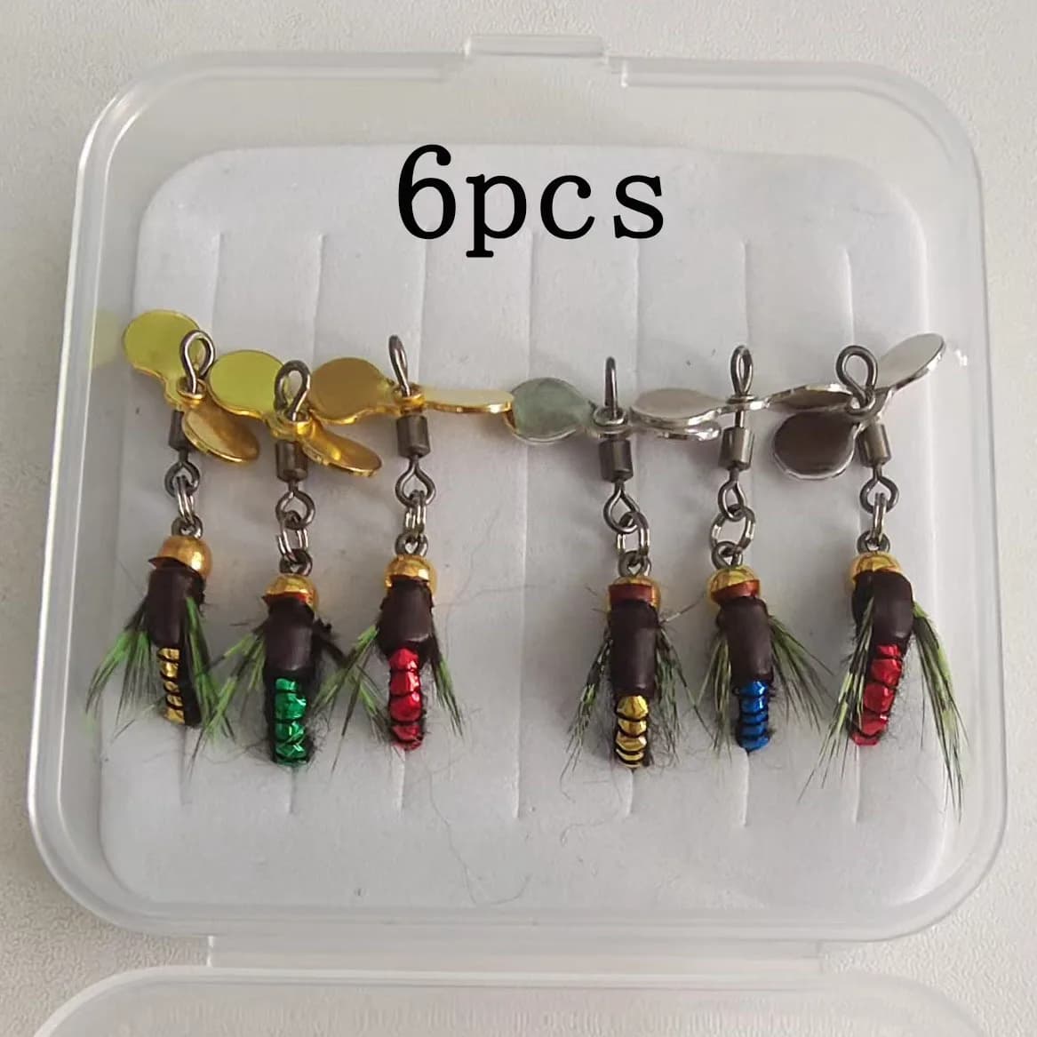6 Pz/scatola Artificiale Insetto Ape Esca Richiamo A Mosca Secca Esche Da Pesca Spinnerbait Esche Morbide Spigola Trota Spinner Esca Accessori