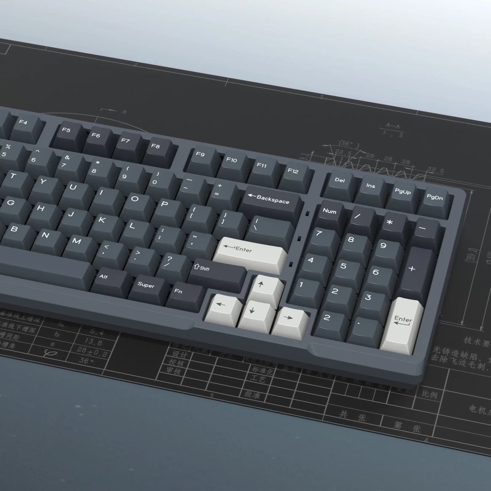 Keycaps KBDiy Cherry Profile GMK Apollo per Tastiera Meccanica, PBT Double Shot, Compatibili con Switch MX, ISO 174 Tasti, Personalizzabili Fai-da-Te