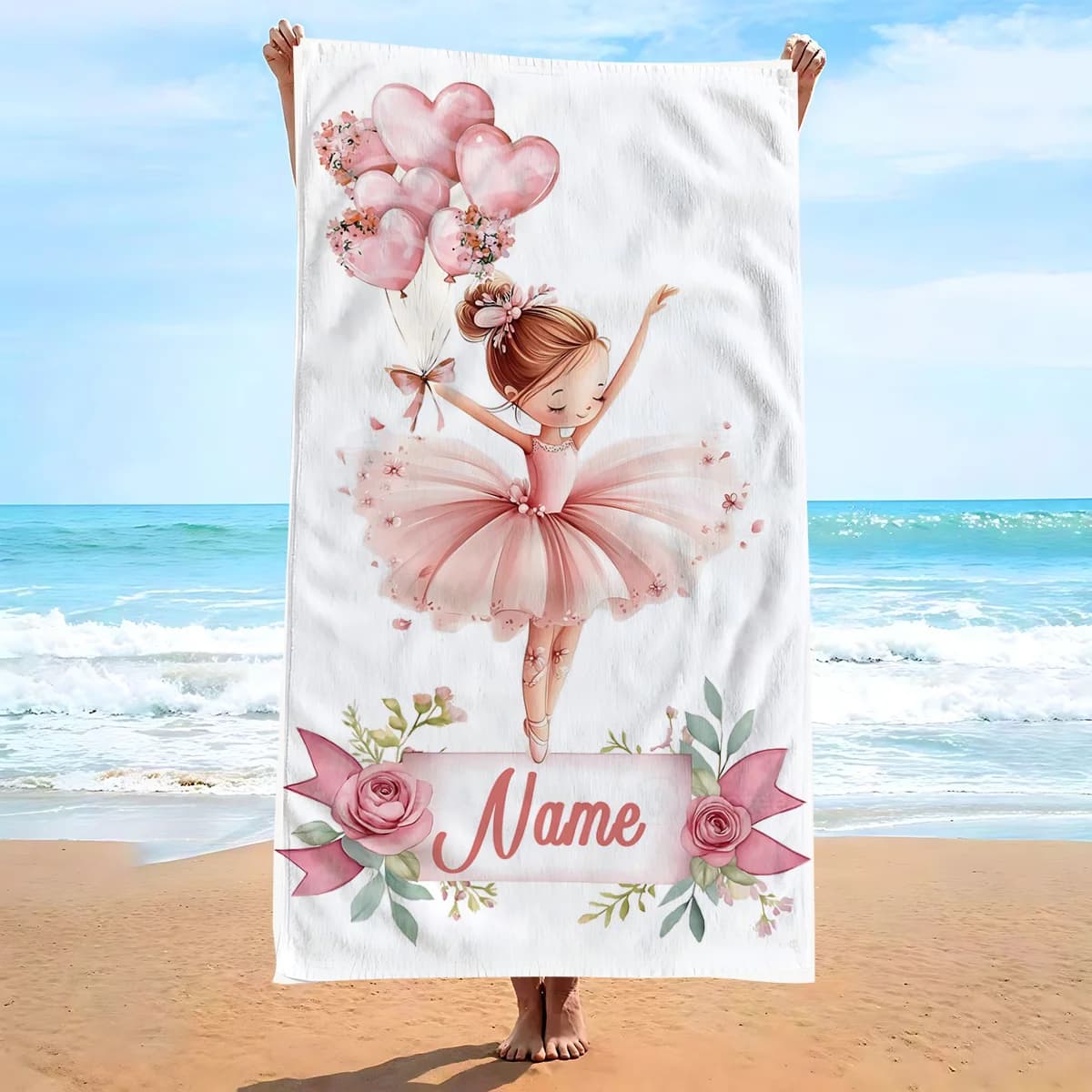Asciugamano da spiaggia Ballet da 1 pezzo, asciugamano leggero ad asciugatura rapida per casa, spa, viaggi, dormitori, hotel