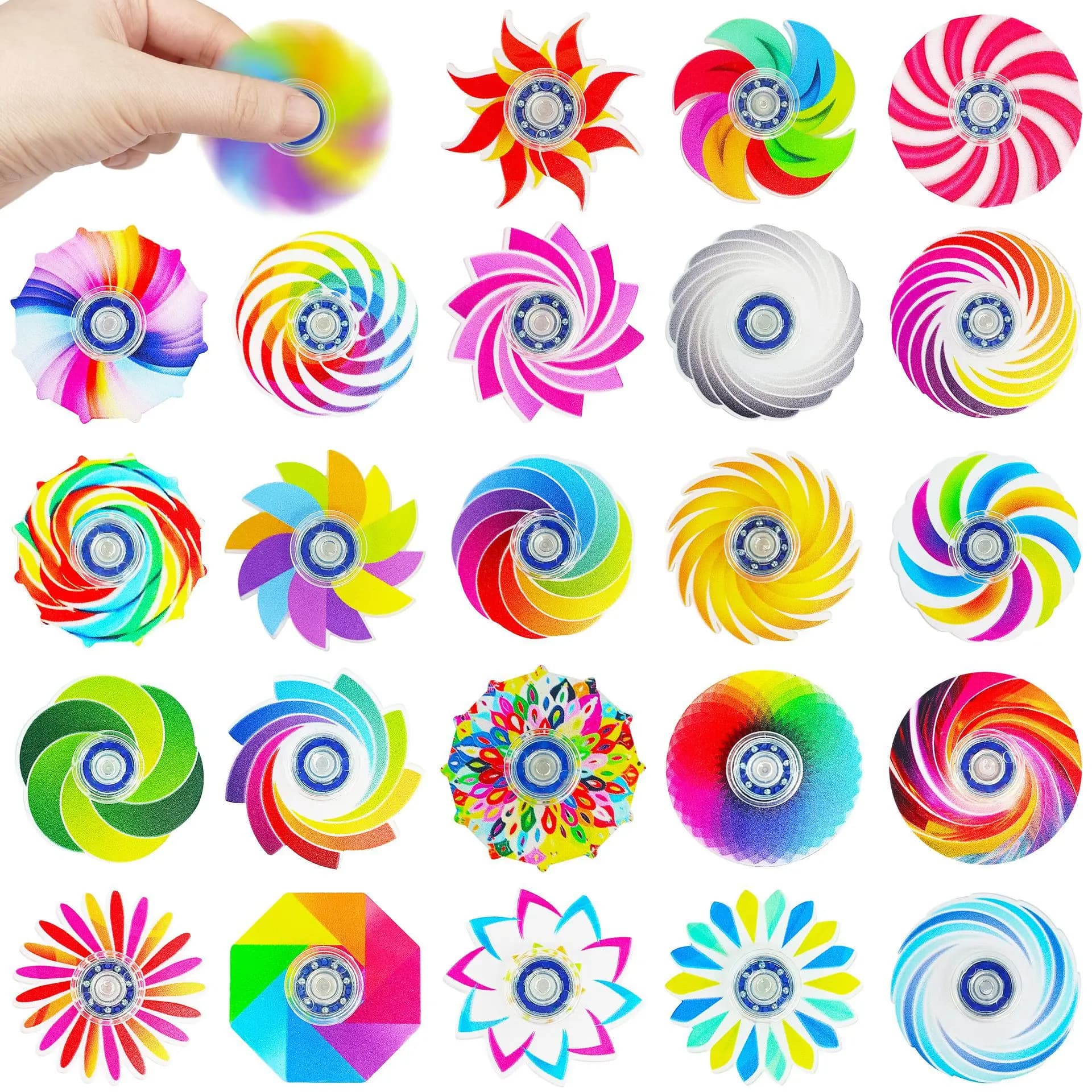 Confezione da 24 Mini Fidget Spinner - Giocattoli Sensoriali Antistress per ADHD, Regali per Feste di Compleanno e Premi per la Classe
