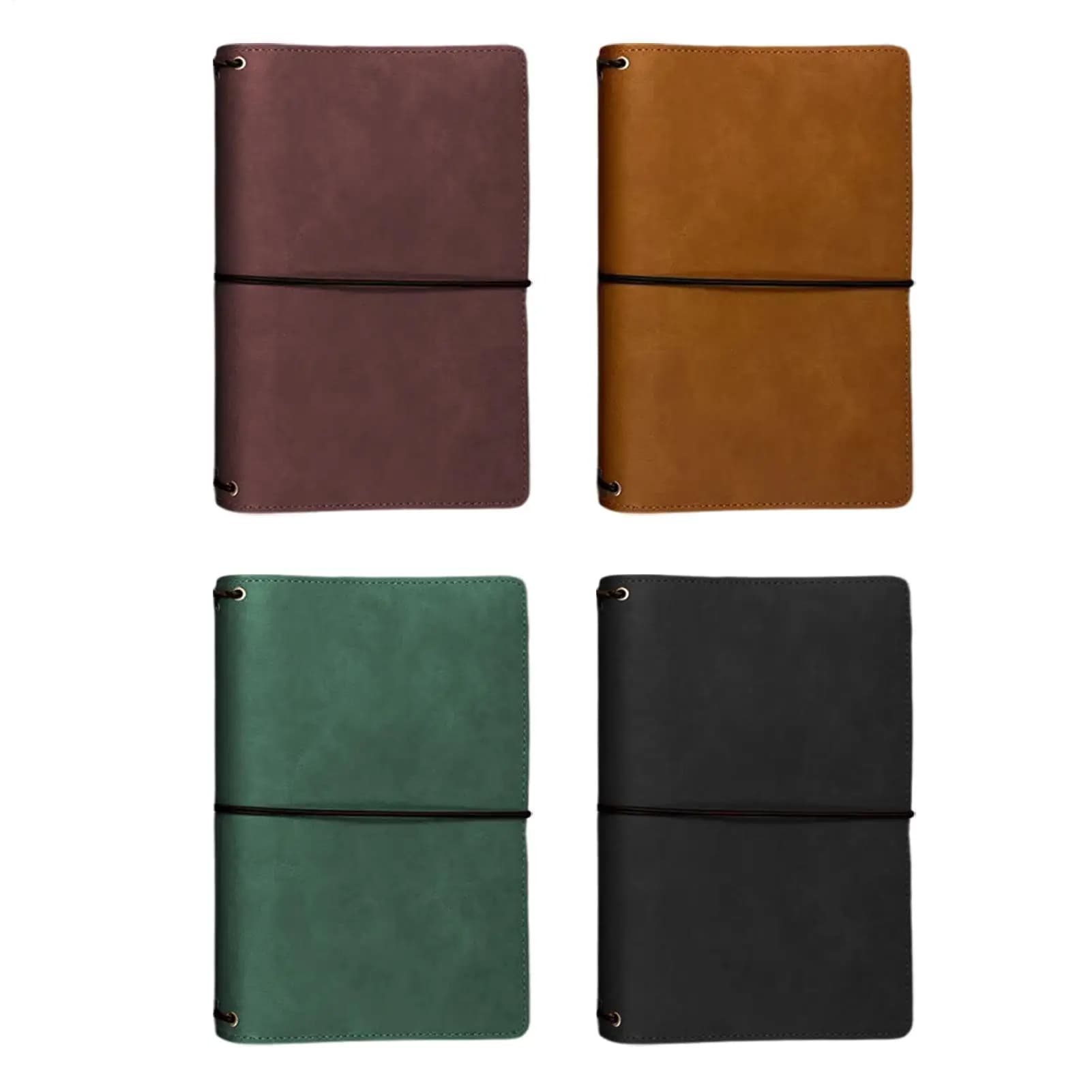 Leather A5 Notebook Cover Multifunctional Travelers Journal Cover PU Vintage Planner Sleeve Elastic Band Notebook Protector