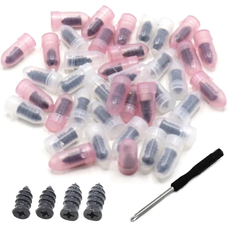 Kit di Riparazione Pneumatici 100 Pezzi con Cacciavite, Chiodi per Riparazione Pneumatici, Viti Autofilettanti, Viti in Gomma per Auto e Moto