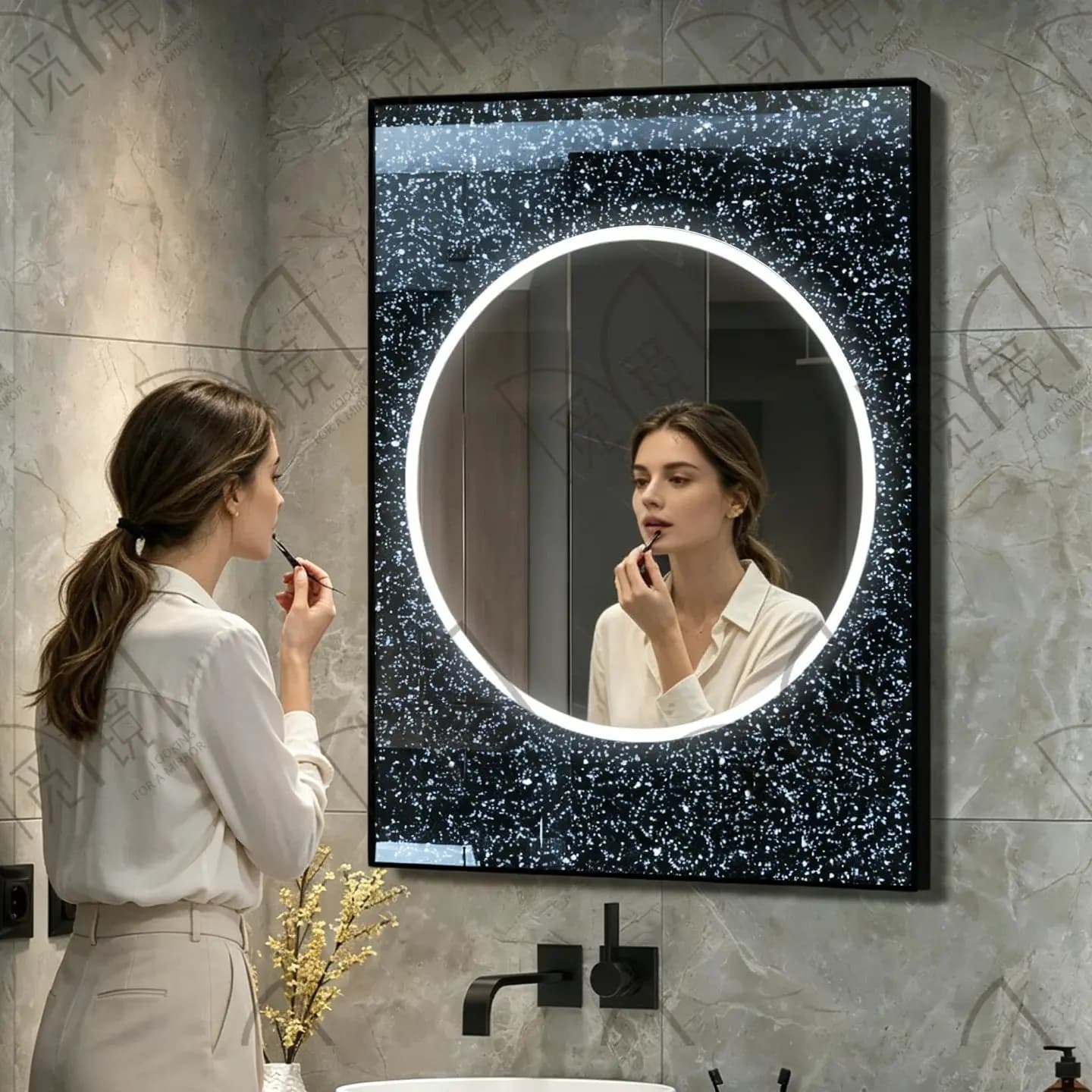 Star Smart Bathroom Mirror High Sense Wall Mounted Washbasin Makeup Mirror