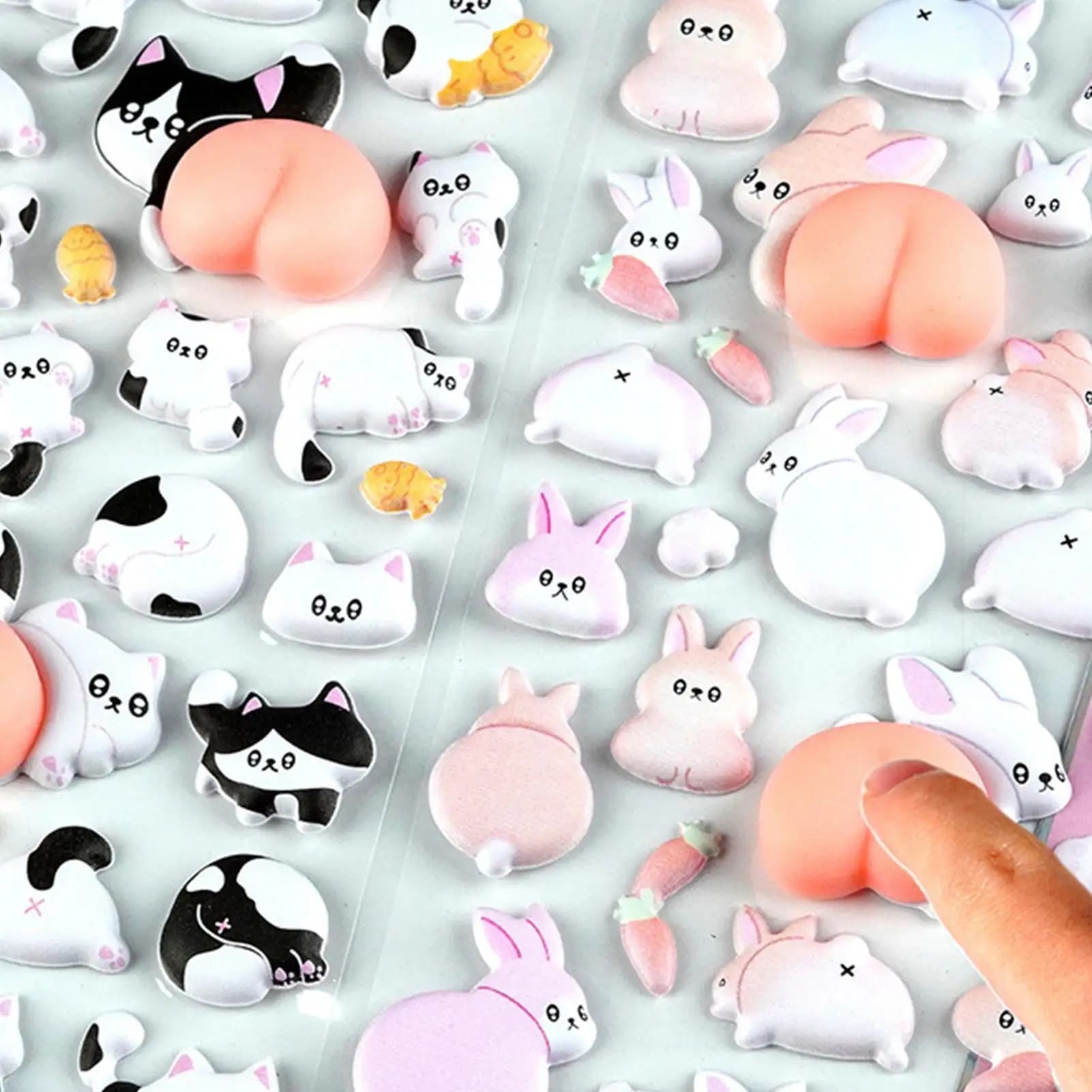 Adesivi Carini, Mini Sticker a Tema Cartone Animato, Decorazioni 3D di Animali per Scrapbooking, Tazze, Laptop, Pareti, Chitarre