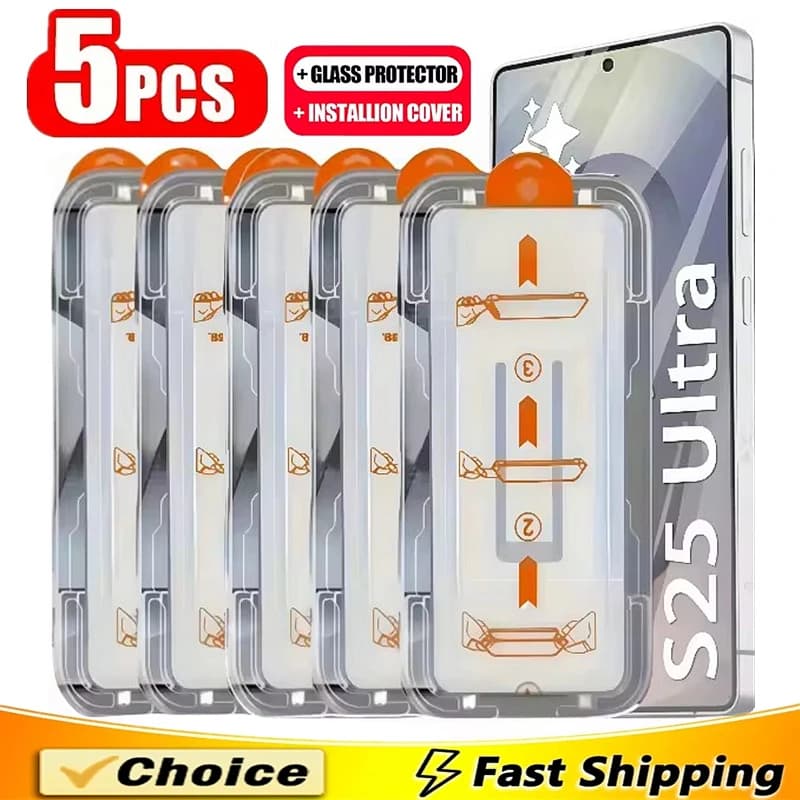 5 pezzi rivestimento oleorepellente senza polvere facile installazione protezione schermo per Samsung Galaxy S25 S24 S21 S22 S23 Ultra S25 Plus vetro