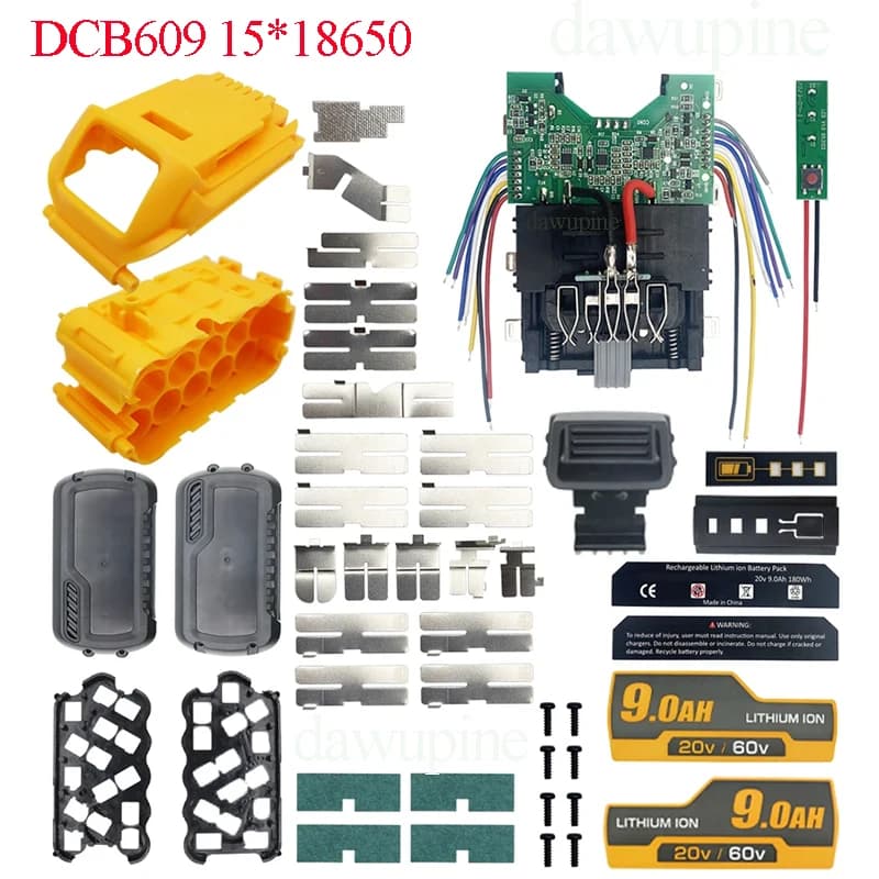 DCB609 Custodia per batteria al litio BMS PCB Circuito di protezione di ricarica Custodia per DeWalt 20V 60V DCB606 DCB612 per FlexVolt
