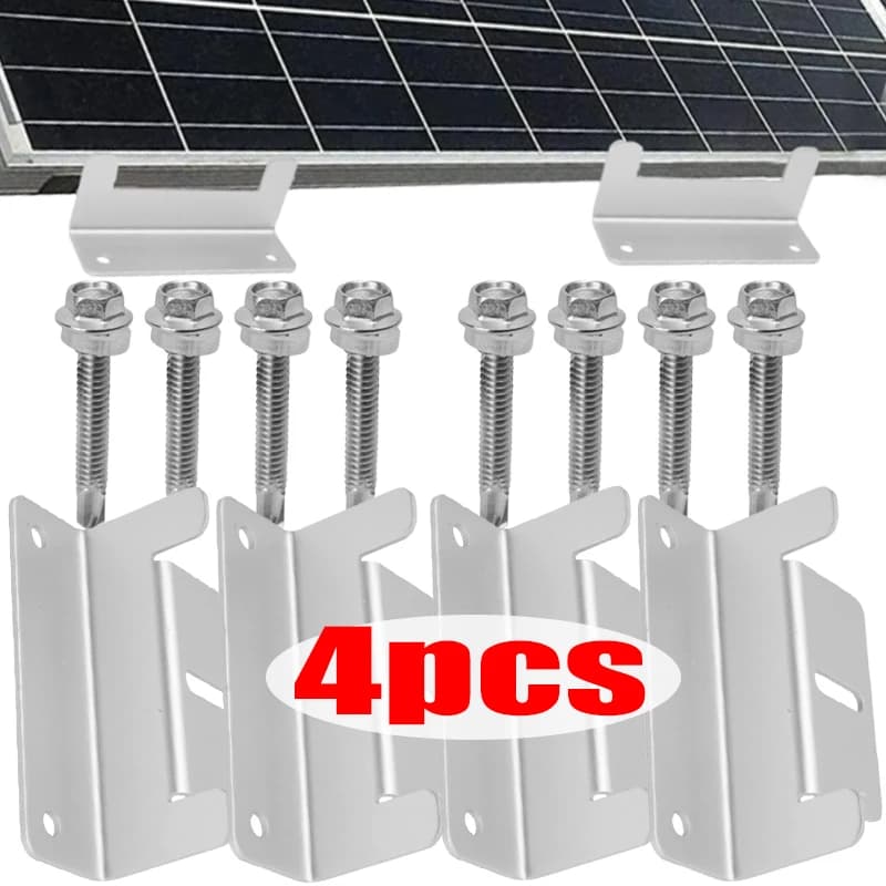 4pcs Aluminum Alloy Z Brackets with Nuts and Bolts Solar Panel Mounting Brackets Lightweight Solar Panels for Roof RVs