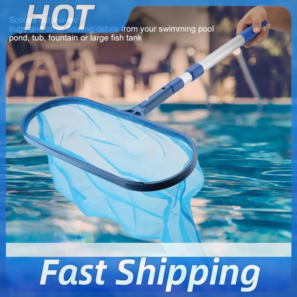 Pond Removal Cleaning Leaf Rake Mesh Swimming Pool Skimmer Net w/Telescopic Pole