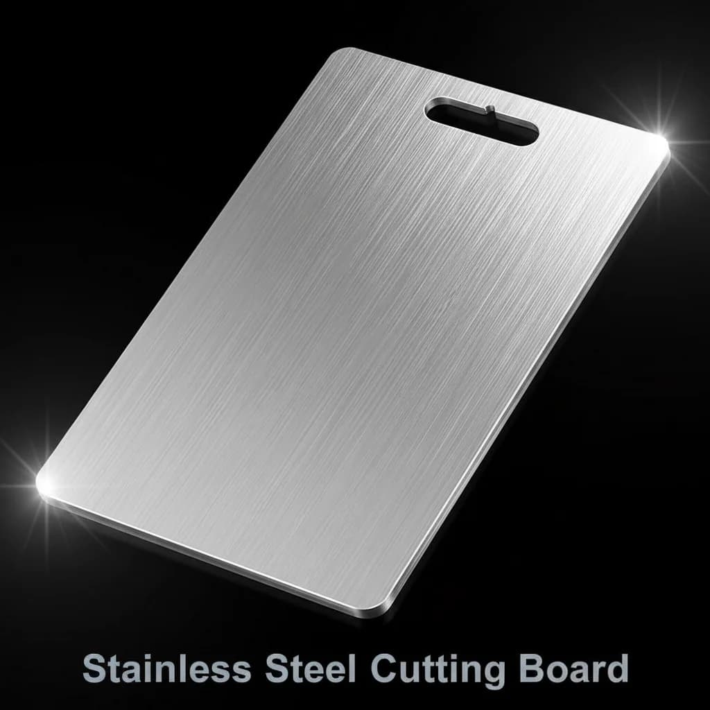 304 Stainless Steel Cutting Board Kitchen Anti-Slip Chopping Board Dishwasher Safe Non-Porous Antibacterial Rustproof