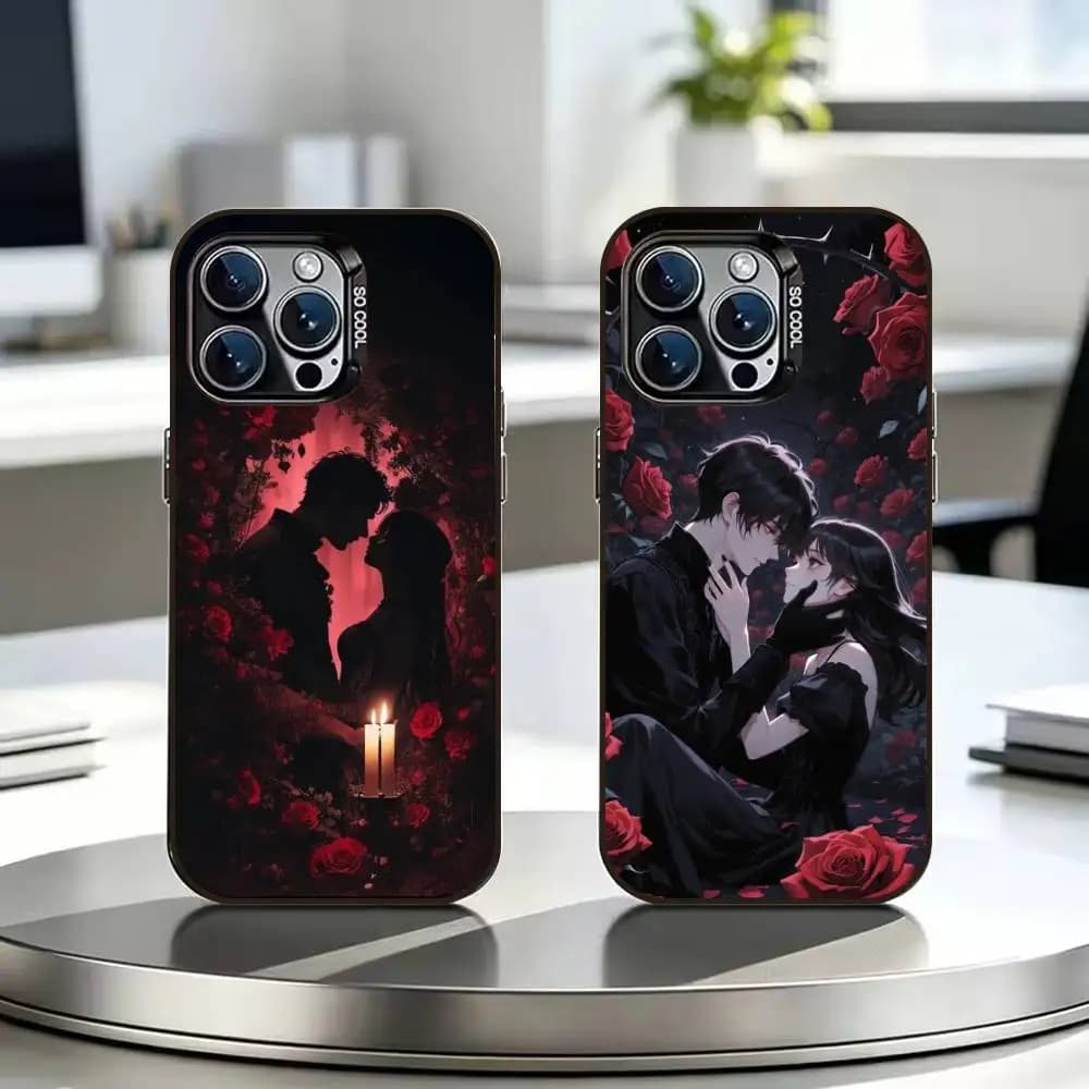 Forbidden Kiss Phone Case For iPhone 17 case,16,15,14,13,12,11,Pro,XS,Max,Plus,Mini,SE4,Black Cover