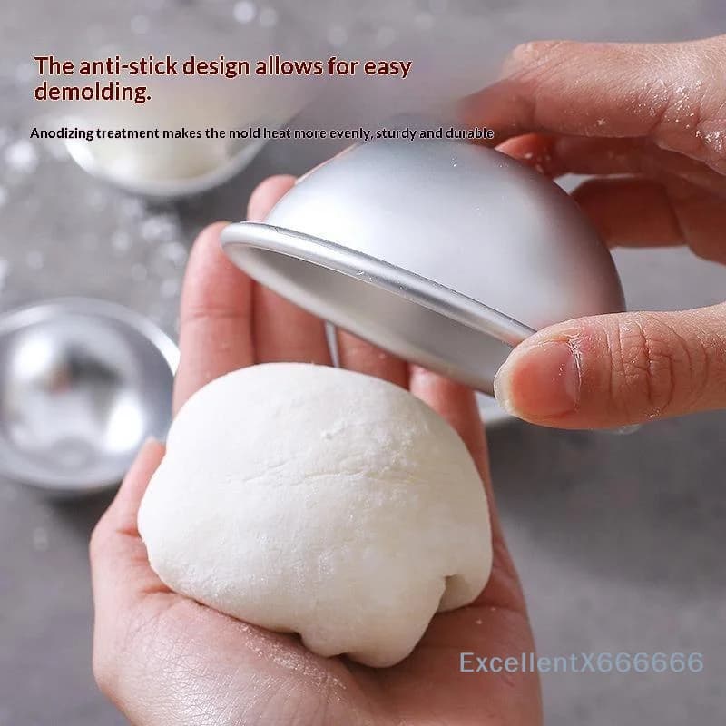 Aluminium Alloy Semicircle Cake Mold Easy to Clean Non-Stick for Egg Tarts Pudding Ice Cream Home Dessert Making