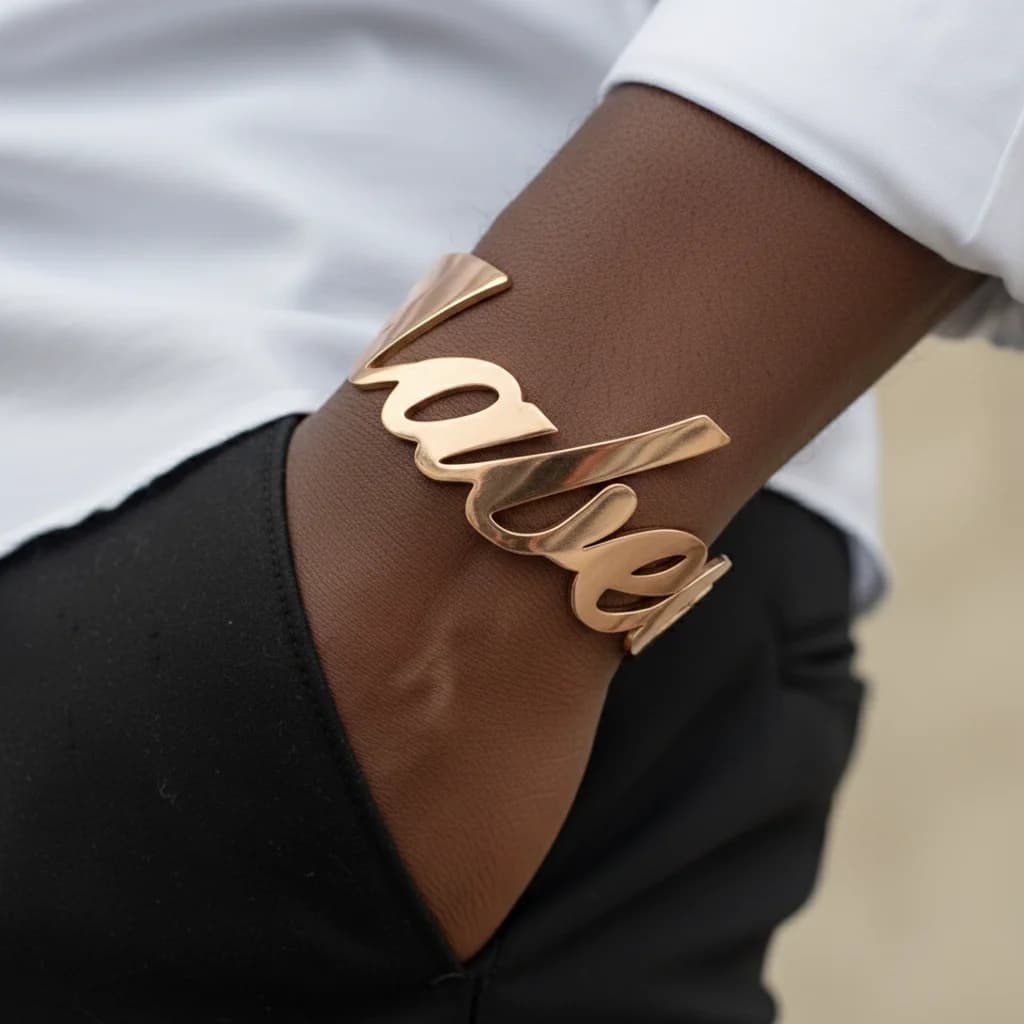 Bracciale da donna con nome personalizzato Bracciale in acciaio inossidabile oro argento Bracciale con ciondoli personalizzato Regalo di gioielli di San Valentino