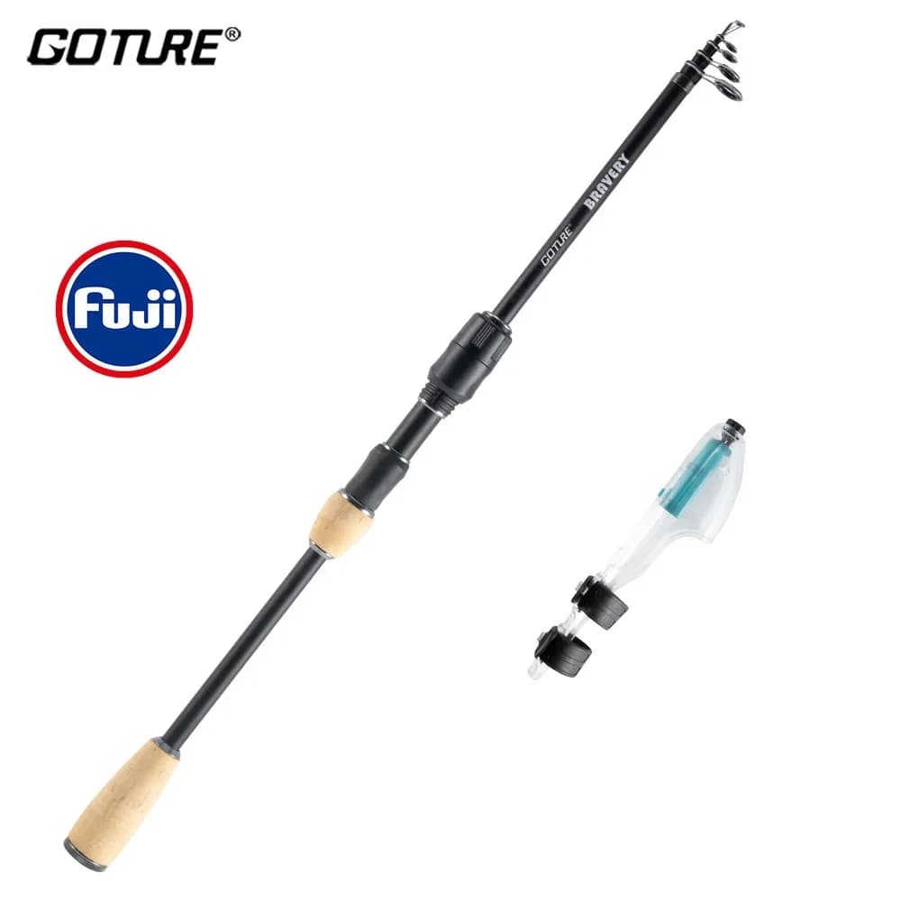 Goture Light Telescopic Rock Fishing Rod 1.68m 1.8m 30+40T Carbon Fiber Rods Fuji Guide Ring L/ML Power Outdoor Telescopic Pole