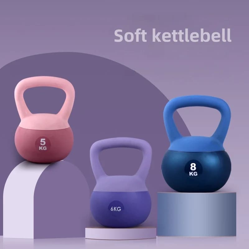 Kettlebell soft 6 kg 8 kg for women and men - Fitness equipment at home, anti-slip design, strength training, molding, dumbbells for safe training