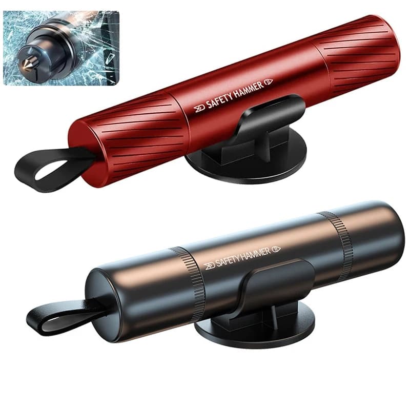 2 In 1 Car Safety Hammer Emergency Glass Breaker Cut The Seat Belt High Hardness Tungsten Steel Rescue Tool Auto Accessories
