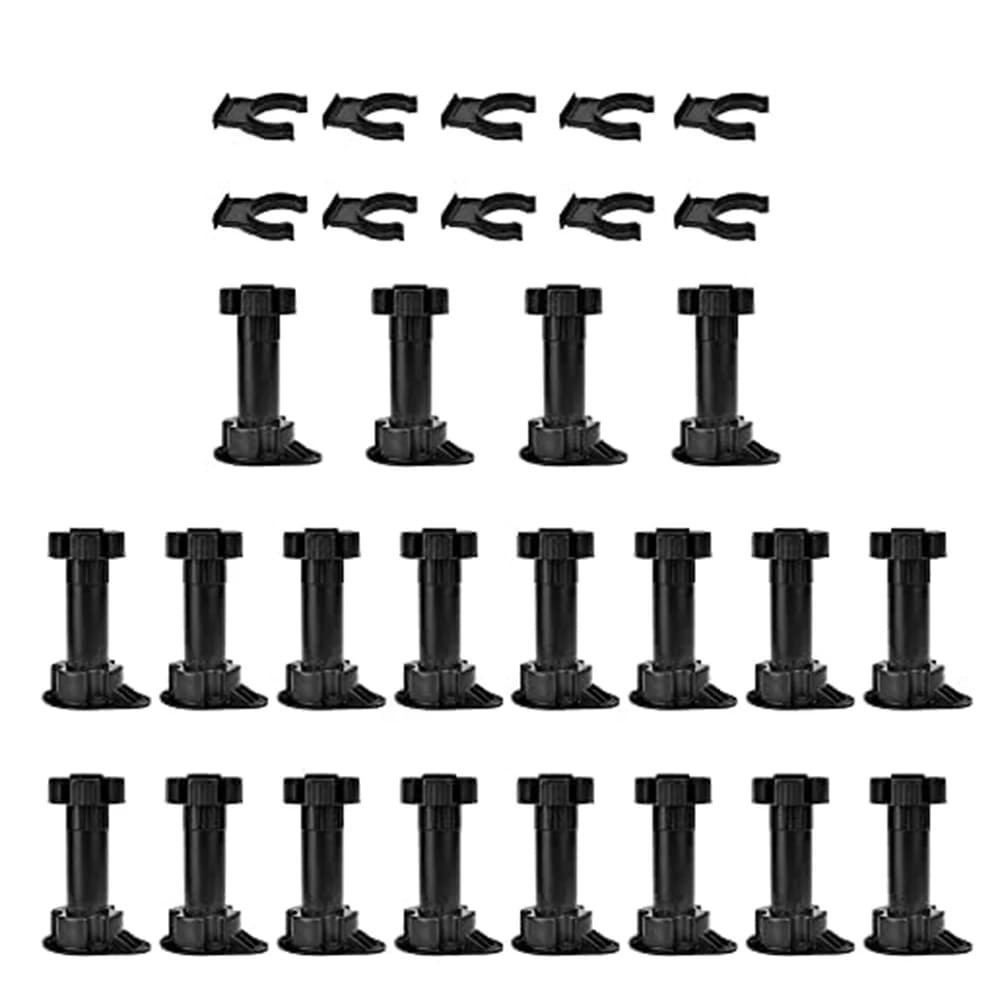20 pezzi piedini per mobili piedini regolabili per armadietto gambe per armadietto con clip per Kick Board per mobile da bagno da cucina