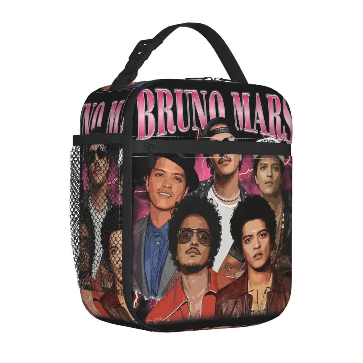 Borsa termica per il pranzo Bruno Mars Vintage 90s Merch Lunch Food Box Harajuku Thermal Cooler Bento Box per la scuola