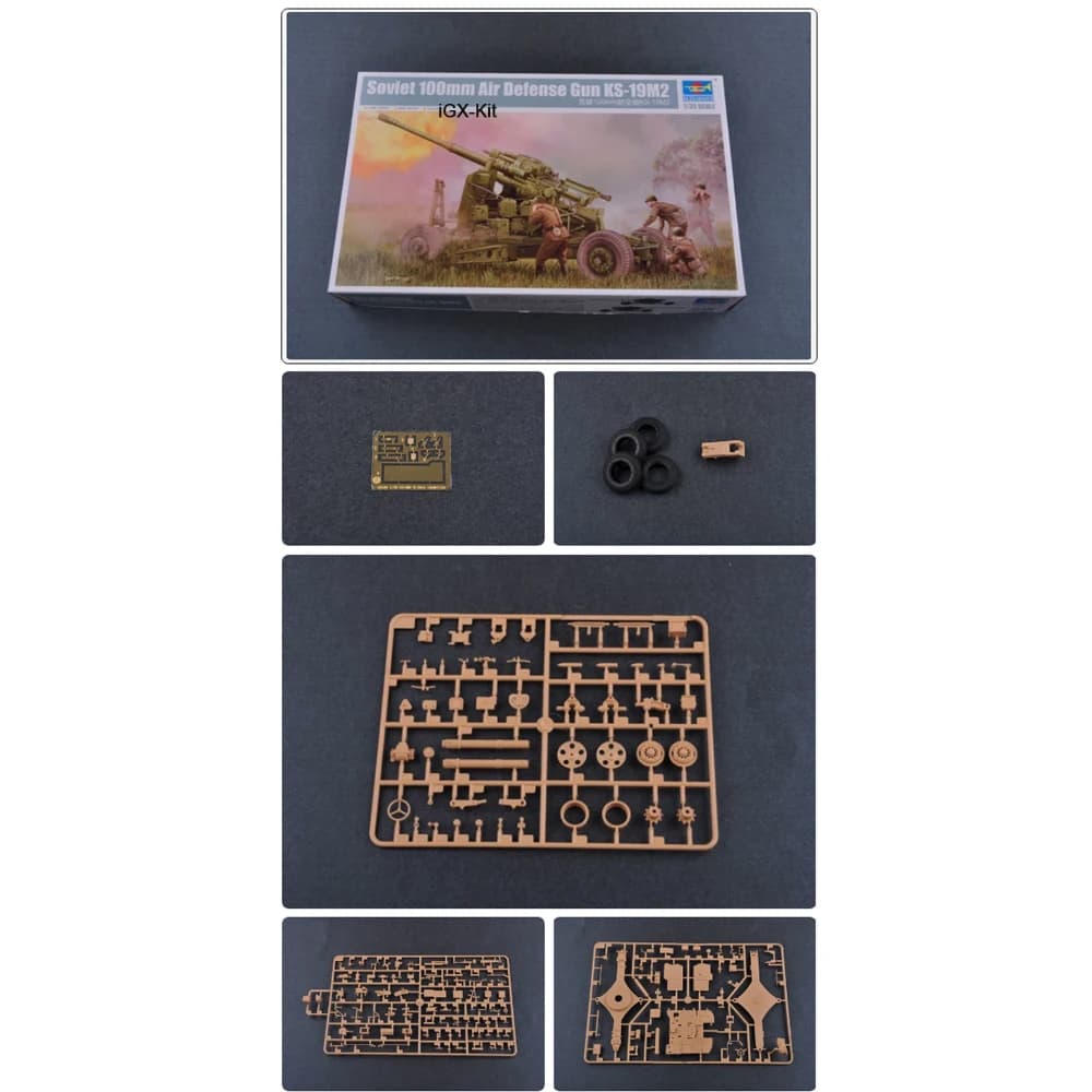 Trumpeter 02349 1:35 Modello in Plastica da Assemblare della Cannone Antiaereo Sovietica KS19M2 KS-19M2 100mm, Kit di Costruzione Militare