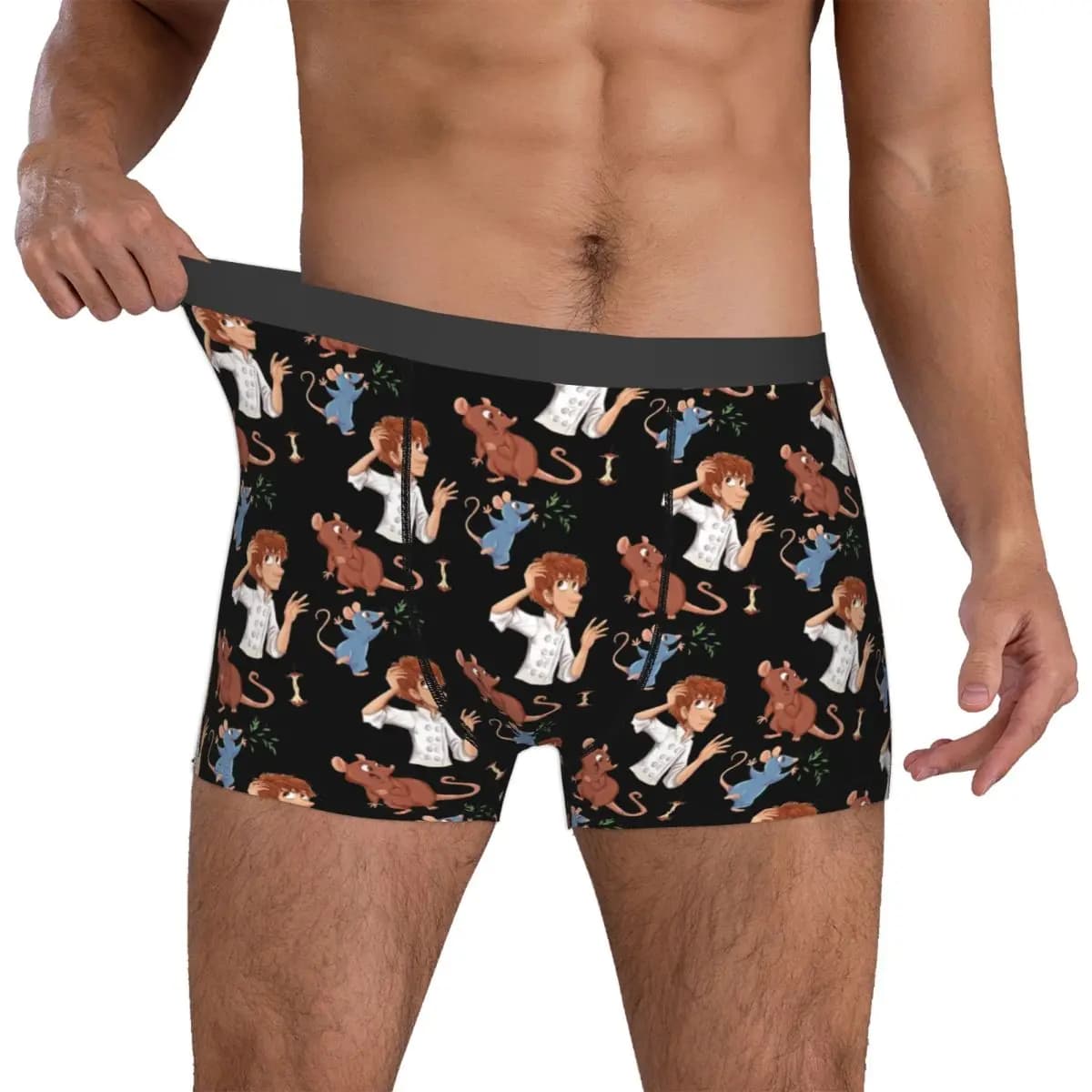Intimo personalizzato R-Ratatouilles, boxer da uomo con stampa Remy, mutandine traspiranti