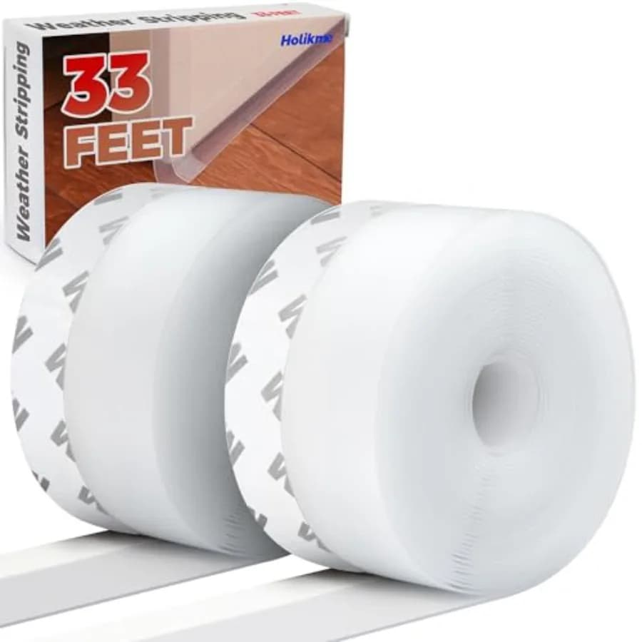 Weather Stripping Door Seal Strip 33 Feet, Sealing Sticker Sealing Tape for Door Draft Stopper Adhesive for Doors, Suitable for