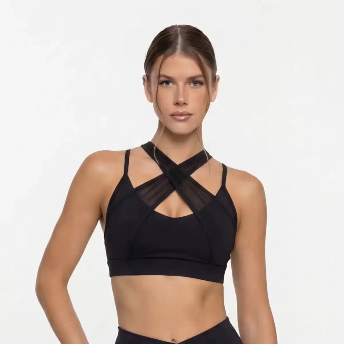 Women's Sports Complete Two Pieces, Sports Bra on the Net and Leggings, Gymwear, Pants Fitted with Fitness Compression