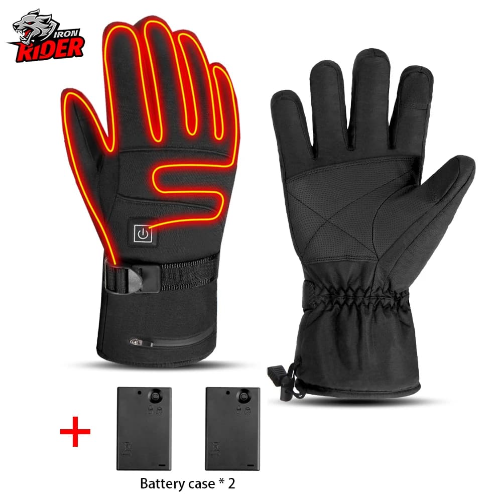 Autumn And Winter Motorcycle Gloves Waterproof Heating Motorcycle Touch Screen Gloves With Battery Box Skiing Heating Gloves
