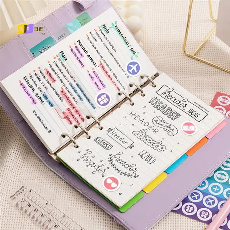 Raccoglitore economico A13E-A6 a 6 anelli, copertina raccoglitore per notebook, raccoglitore per agenda personale a fogli mobili con chiusura a fibbia magnetica