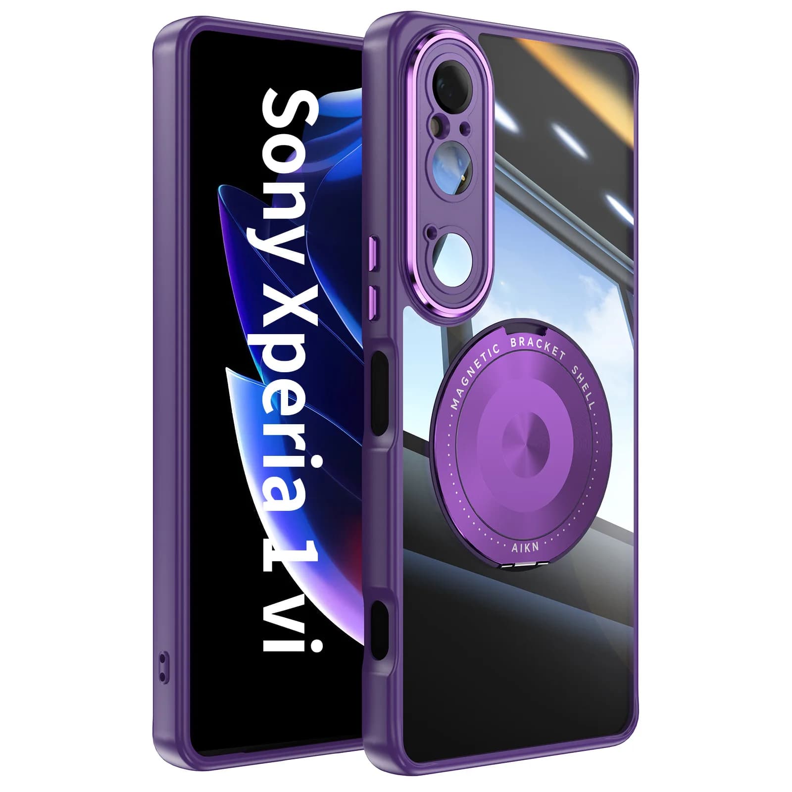 Custodia magnetica in metallo TPU per Sony Xperia 1 VI 10 Custodia per caricabatterie wireless 360 ° Custodie antiurto per Xperia1 VI Xperia10 VI
