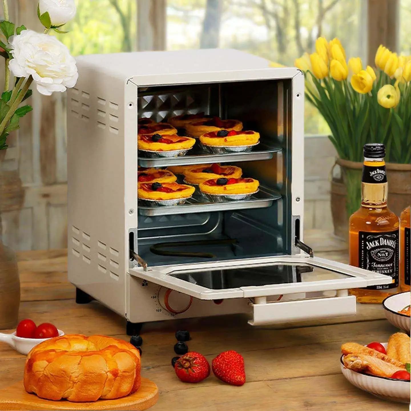 15L Large Capacity Multi-function Air Fryer Oven 3 Layer Countertop Baking Oven for Pizza Bread Home Use