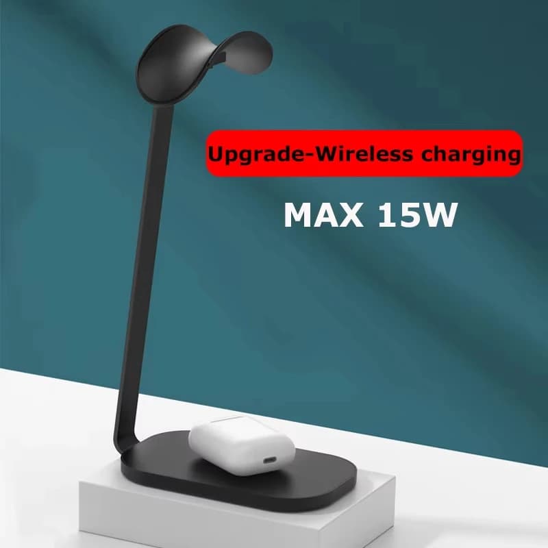 Supporto per cuffie da 15 W Supporto per cuffie Dock per stazione di ricarica wireless veloce per rack di archiviazione desktop universale Airpods Max