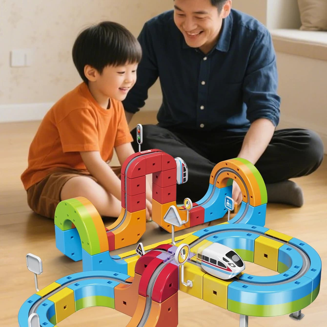 Nuovi bambini educativi elettrico levitazione magnetica treno pista cubo 3d ragazzo fai da te assemblaggio magnetico giocattoli treno auto regali di natale
