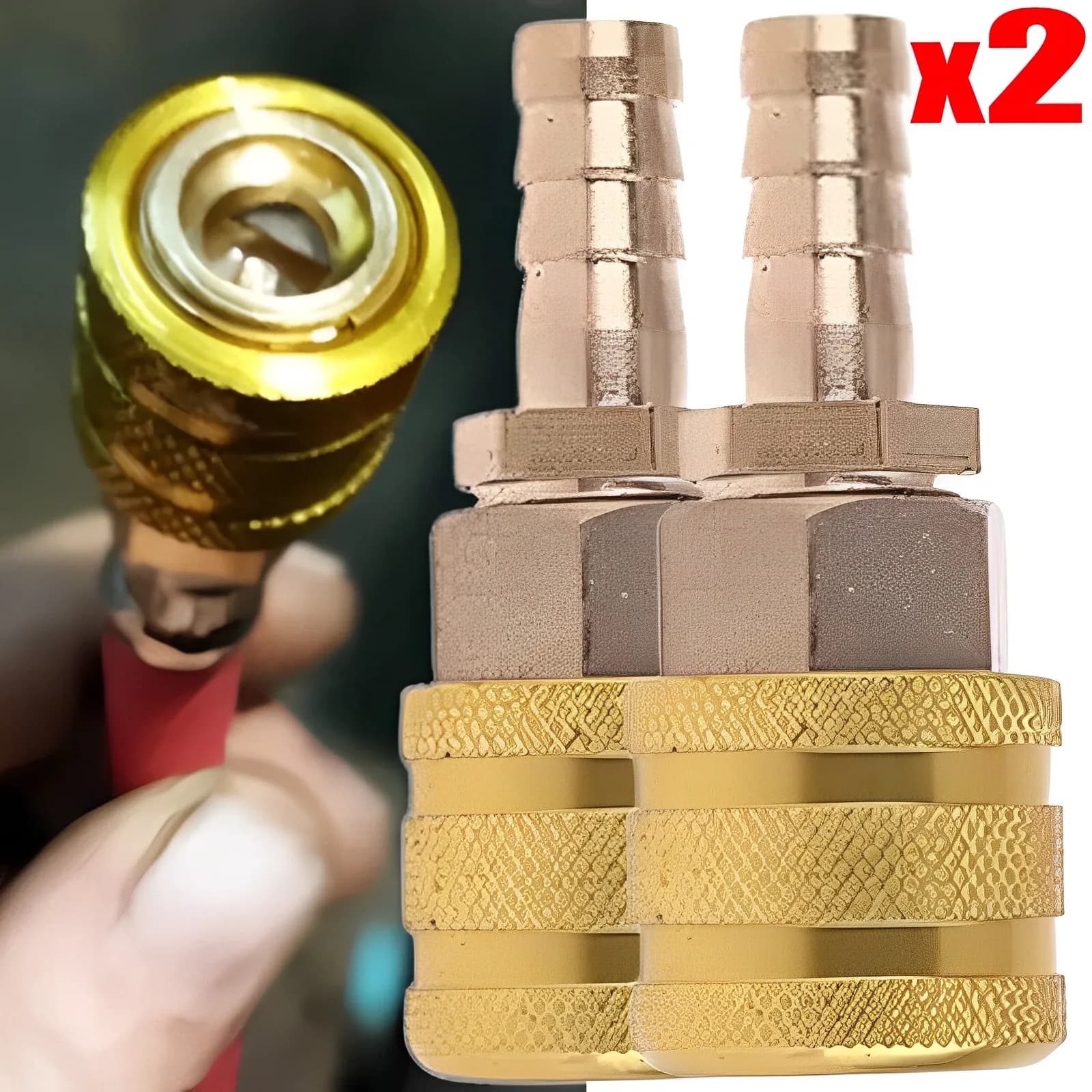 1/2 pezzi in ottone massiccio valvola della gomma clip ugello della pompa morsetto collegamento rapido universale Air Chuck pompa di gonfiaggio adattatore connettore filettato