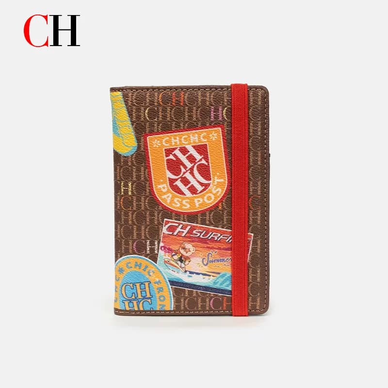 Portafoglio CH da donna, lussuoso con adesivi a cartoni animati, porta carte, portafoglio alla moda per passaporto, elegante borsa in pelle per viaggi quotidiani, idea regalo