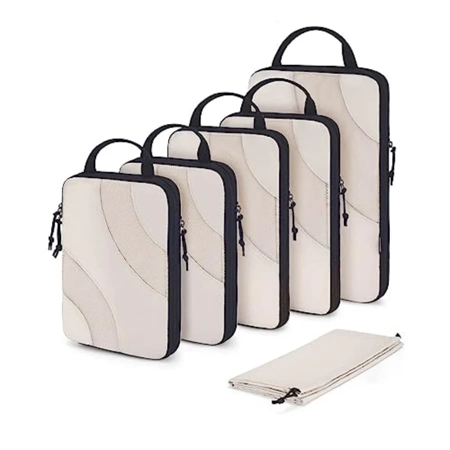 Set di 6 Cubi Organizzatori per Valigie, Organizzatori da Viaggio Leggeri per Bagagli a Mano in Nero, Blu e Rosso