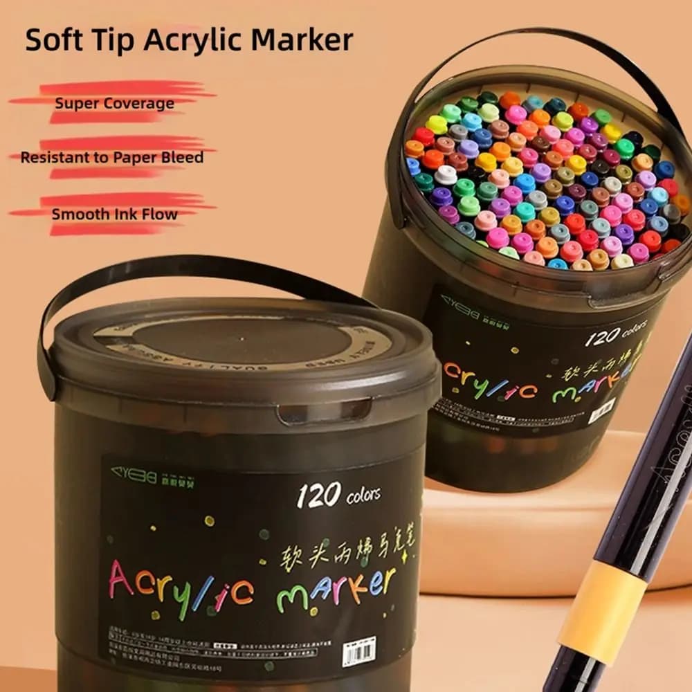 Pennarello acrilico con testa morbida Colori multipli Penna per pittura con vernice acrilica Pennello specifico per l'arte con inchiostro per acquerello non tossico