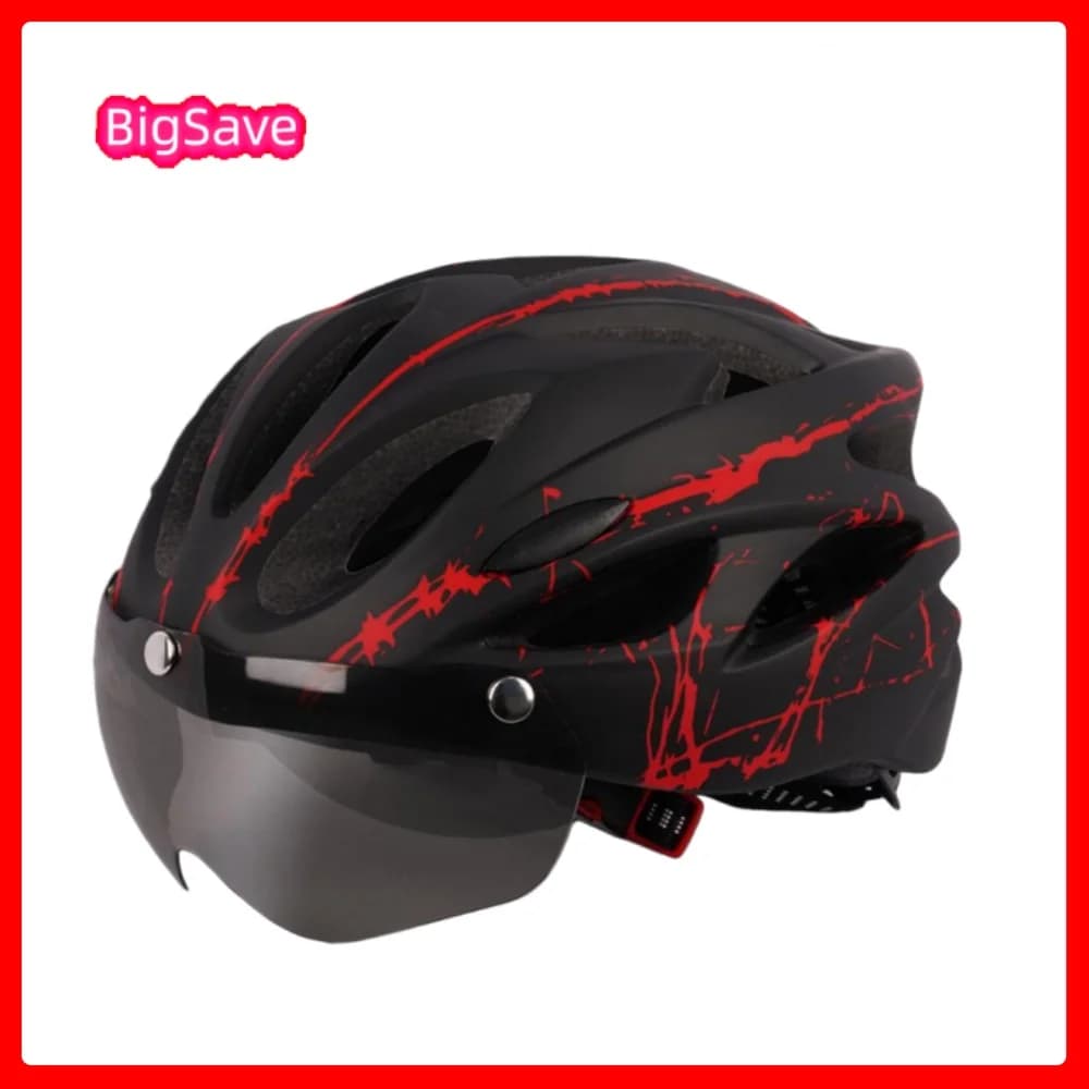 Casco da Ciclismo Portatile per Adulti, Uomini e Donne, con Visiera Magnetica, Casco Protettivo per Bicicletta