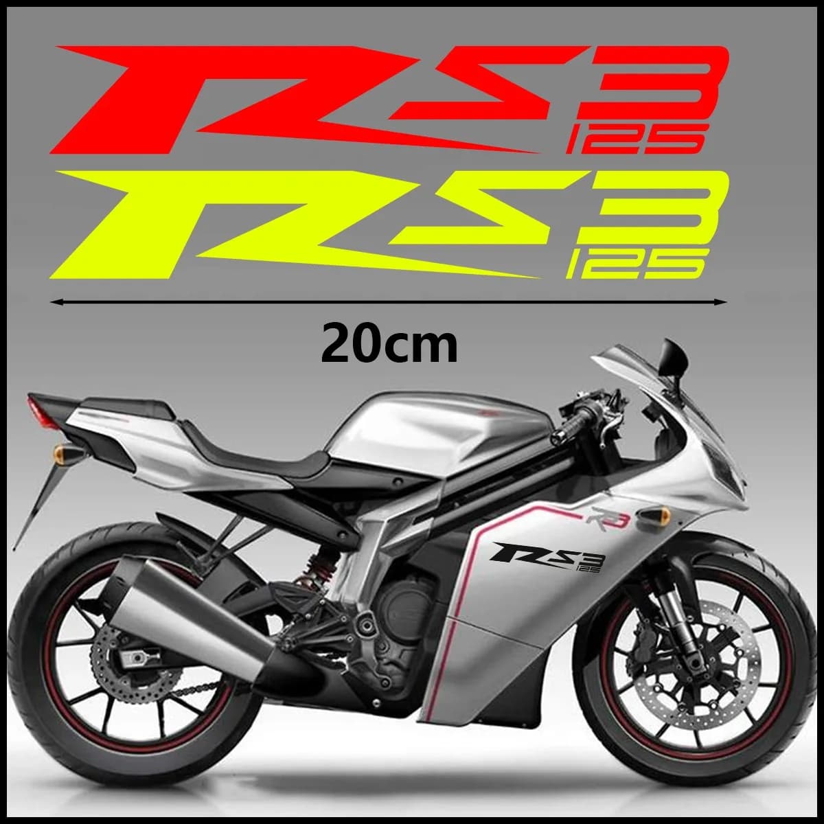 Reflective Vinyl Stickers for RIEJU RS3 125, Decalcomanie for Helmet, Tank and Paraphango of Moto Sportive