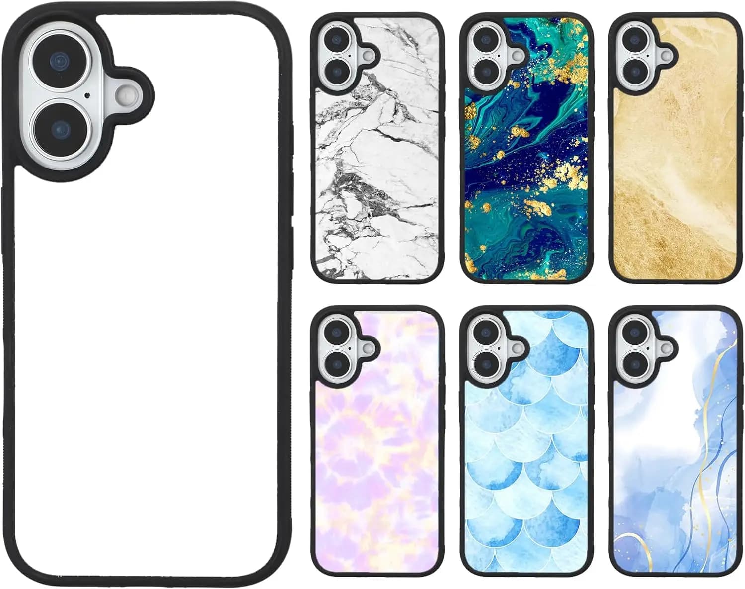Custodia per telefono vuota per sublimazione compatibile con iPhone 17 Pro Max/5 pezzi, antiurto in TPU morbido stampabile con immagine tramite termotrasferimento
