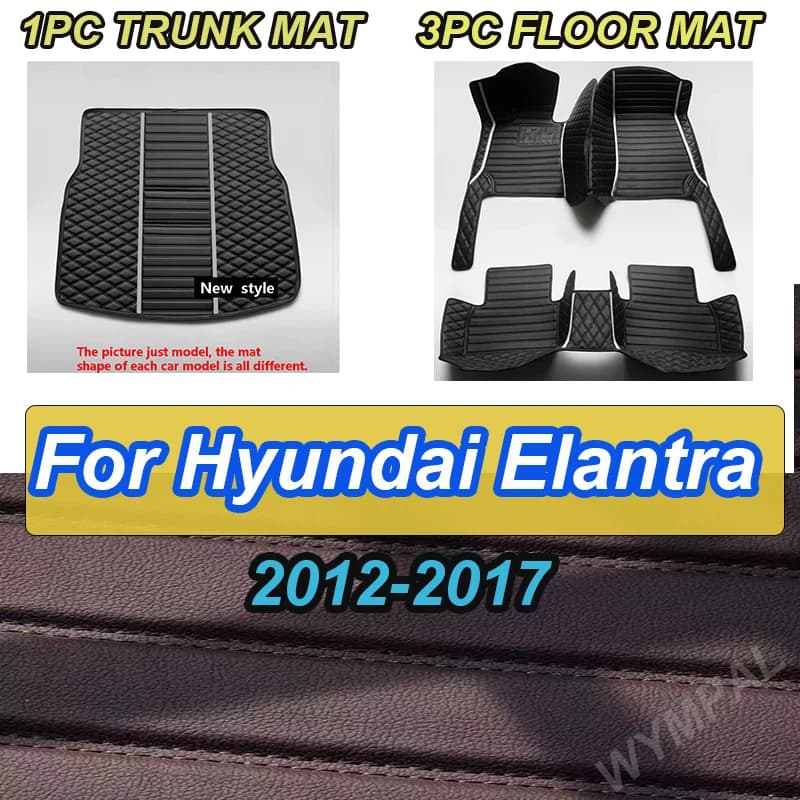 LUXURI Tappetini Auto Per Hyundai Elantra 2017 2016 2015 2014 2013 2012 Accessori Interni Auto Personalizzati Tappeto In Pelle Tappeti Wat