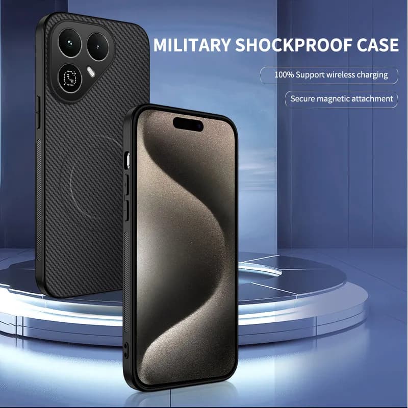 Magnetic Case for Tecno Pova 8 7 Pro 8 7 Ultra 6 5 Neo Cover PU Leather Carbon Fiber Texture for Magsafe Camera Protector Shell