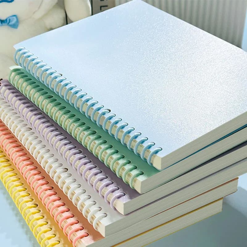 Quaderno a Spirale Staccabile 60 Fogli, Raccoglitore a Fogli Mobili Macaron A4/A5/B5, Agenda, Diario, Cancelleria