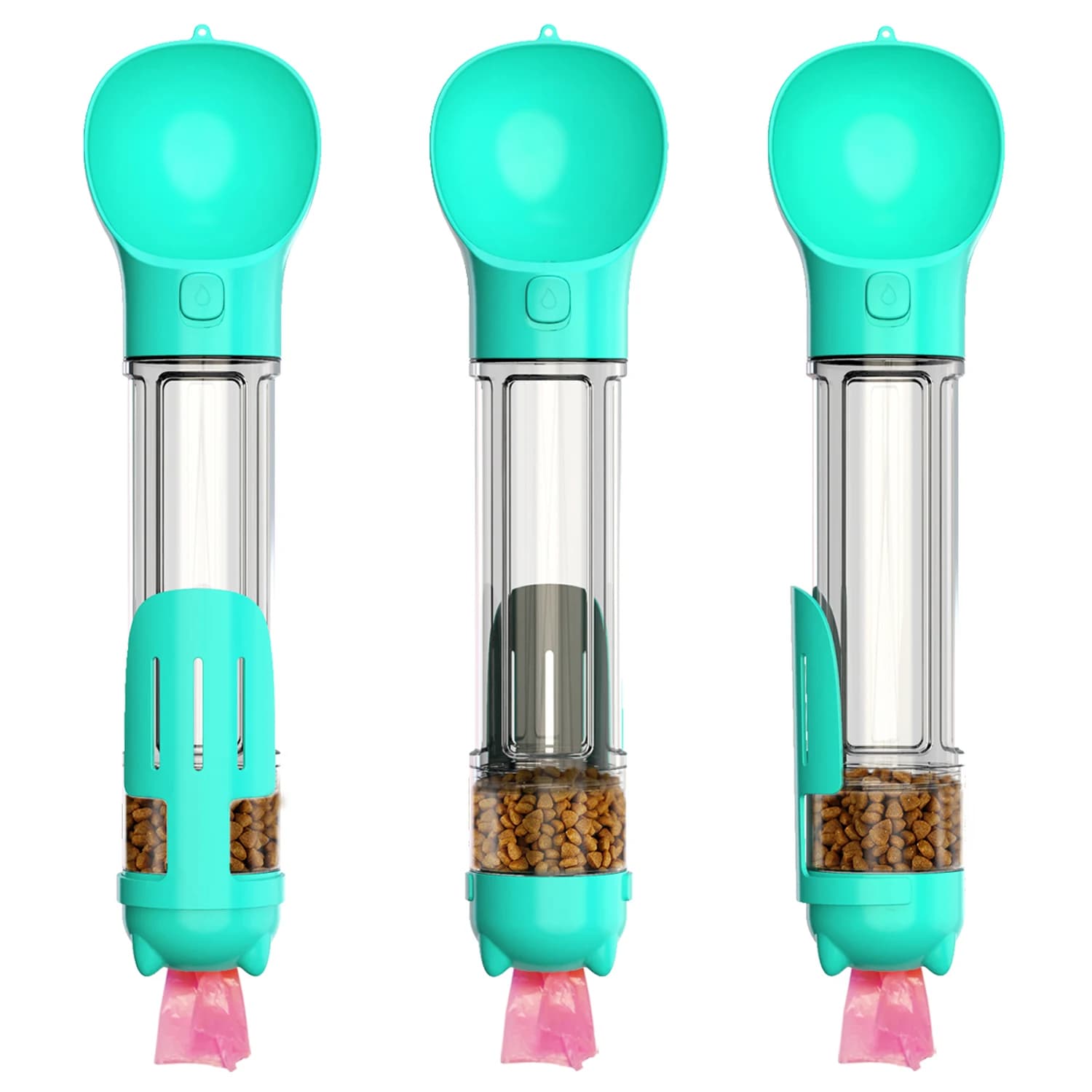 1 Pack 500ml Dog Water Bottle with Food Container, Portable Pet Dispenser Pets Supplies for Dogs Cats Outdoor Walking and Hiking