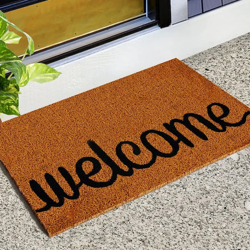 Zerbino d'ingresso Tappeto da esterno per interni in finto cocco Tappetino durevole in PVC Tappeto da cucina impermeabile Tappeto da bagno Tappetino per porta durevole