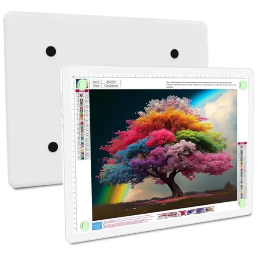 Tavoletta Luminosa Ricaricabile per Diamond Painting, Pannello LED Magnetico con Pulsanti Fisici, Luce Super Luminosa per Arte con Diamanti Ultra-T
