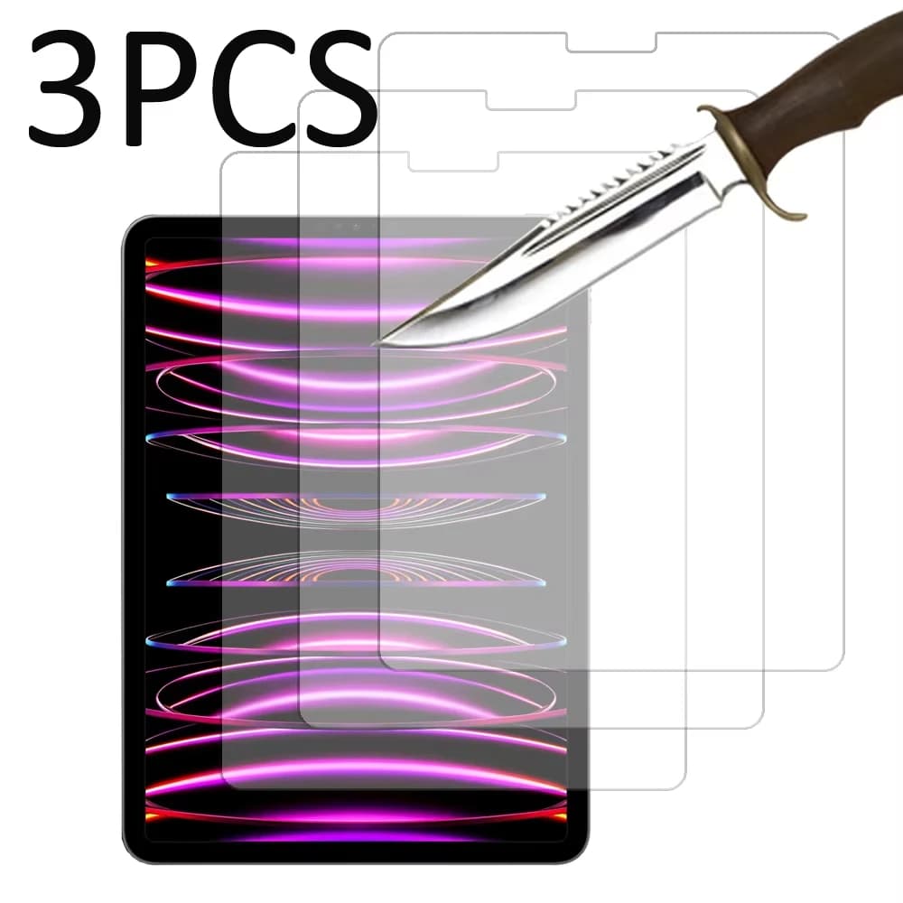 3 pezzi protezione schermo in vetro temperato per iPad Pro 2024 Air M2 11 pollici Pro 11 12.9 Air4 5 2022 2021 2018 HD 6th resistente ai graffi