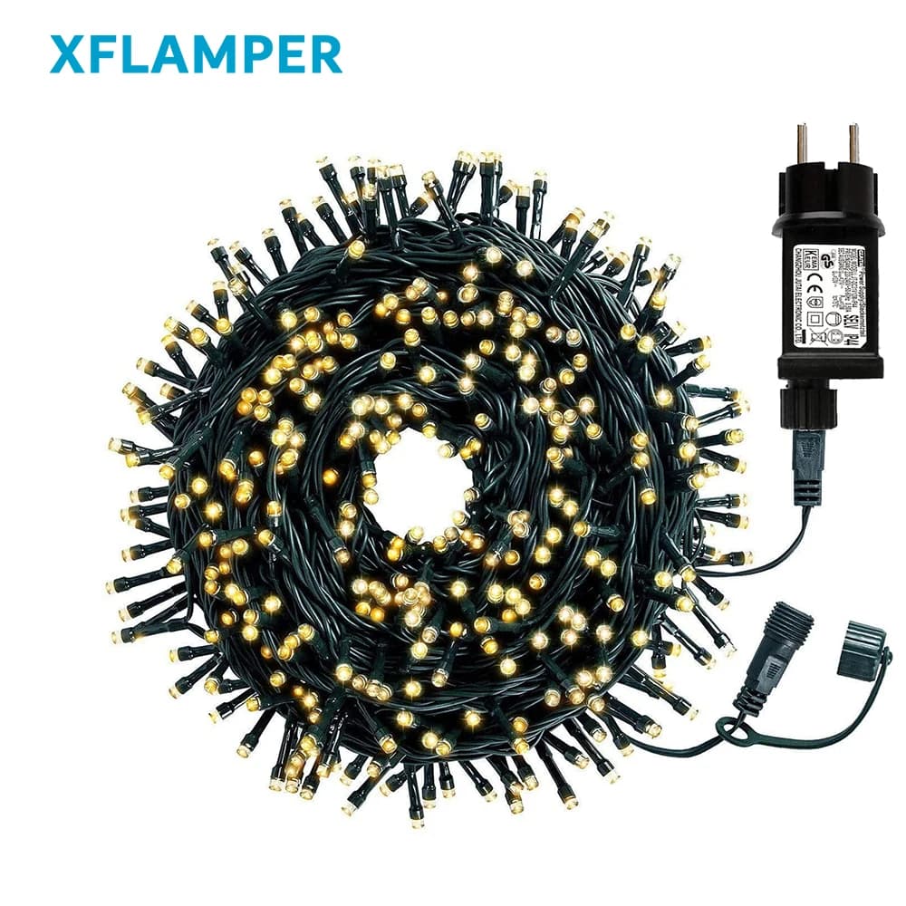 Luci da fata a LED con ghiacciolo da 50 m IP65 Decorazione natalizia collegabile per esterni impermeabile per la decorazione di nozze di feste in casa