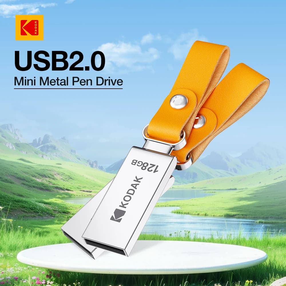 KODAK K122 Mini Chiavetta USB 2.0 in Metallo 32GB 64GB 128GB, Pen Drive Plug & Play Compatta per Laptop PC Auto